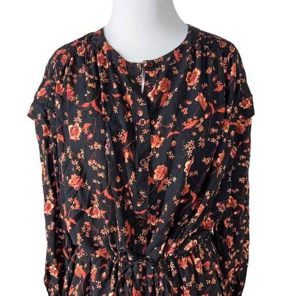 (Flawed) Free People Flower Fields Mini Dress in Dark Combo Small NWOT - Picture 7 of 11